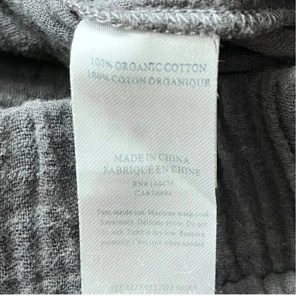 Faherty Dream Gauze Wide Leg Pant Size S Washed Black Gray Organic Cotton Lounge - Picture 5 of 7